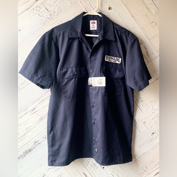 🍺Yuengling Graphic PrintX Dickies Shortsleeved Work-shirt NWT Size-M Navy-White - Picture 10 of 16